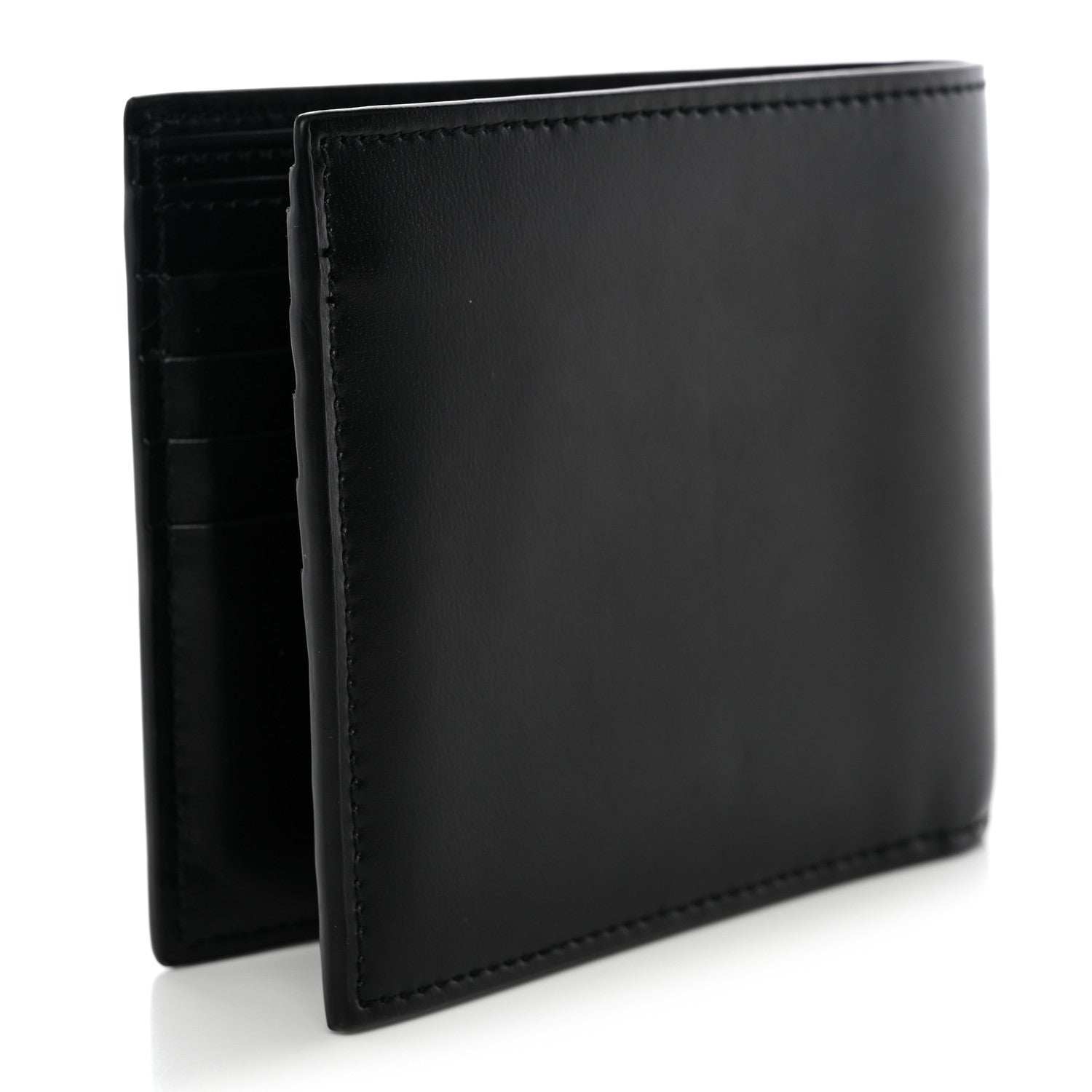 Saint Laurent Matte Calfskin Tiny Cassandre East West Wallet Black 3 of 8