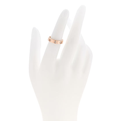Cartier 18K Pink Gold 8 Diamond 4mm LOVE Wedding Band Ring 50 5.25 2 of 5