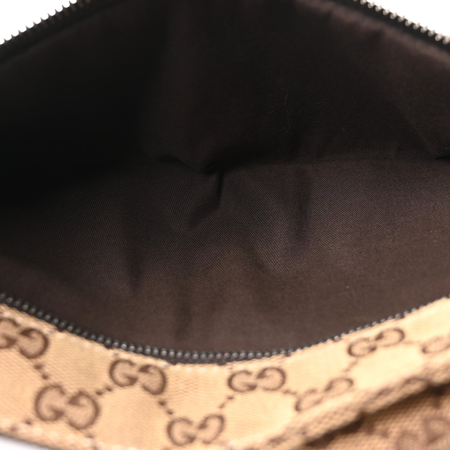 GG Monogram Web Double Pocket Belt Bag Dark Brown