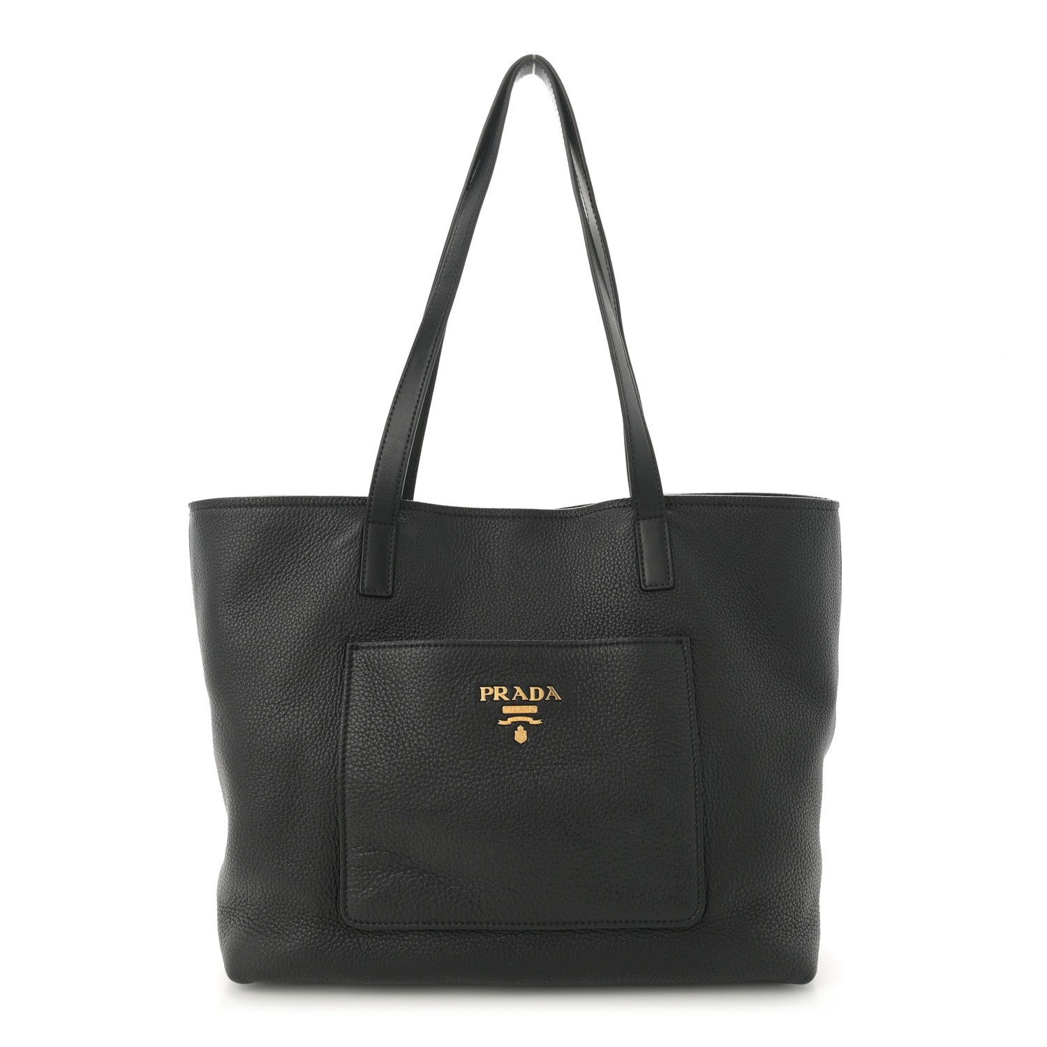 Prada Vitello Daino Pocket Shopping Tote Black 1 of 12