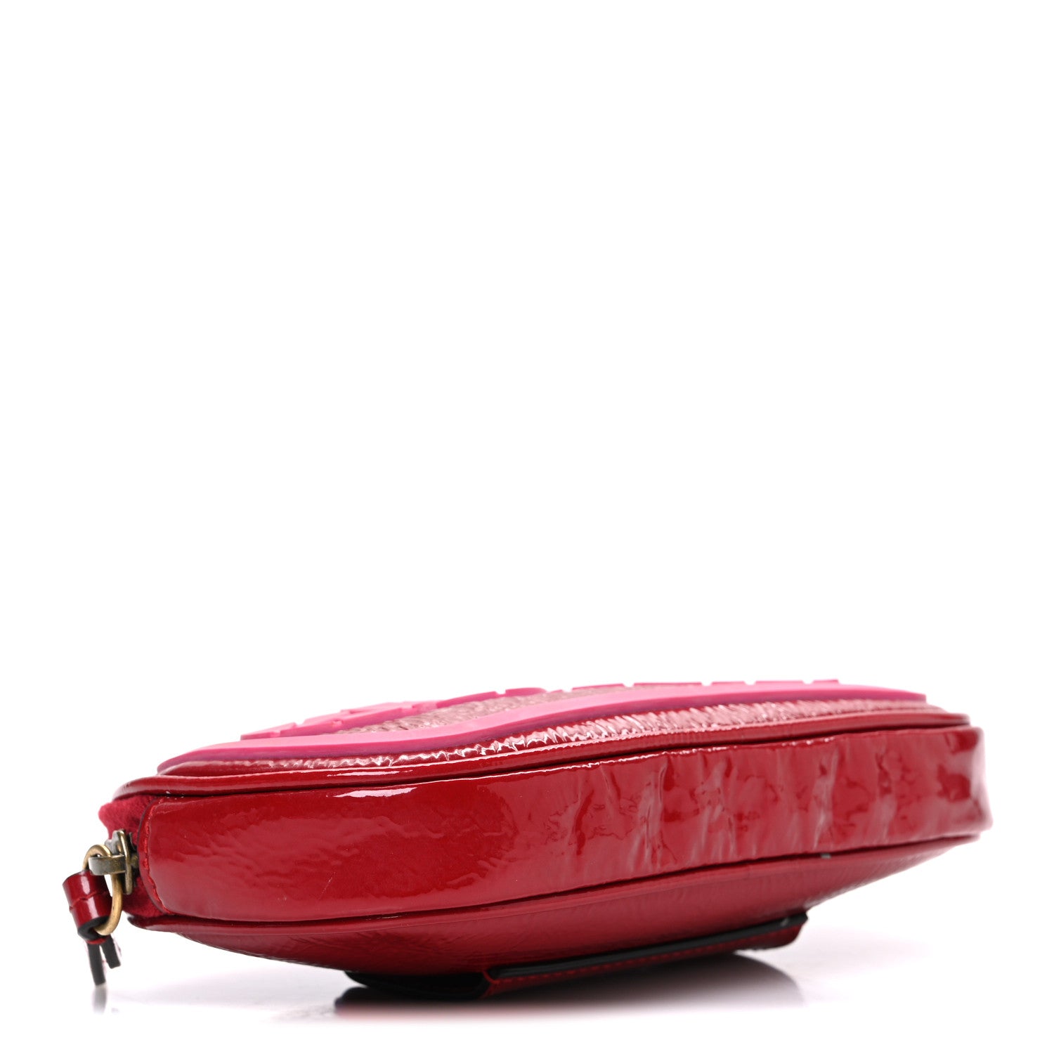 Gucci Patent Rubber Game Patch Logo Belt Bag  85 34 Hibiscus Red 4 of 11