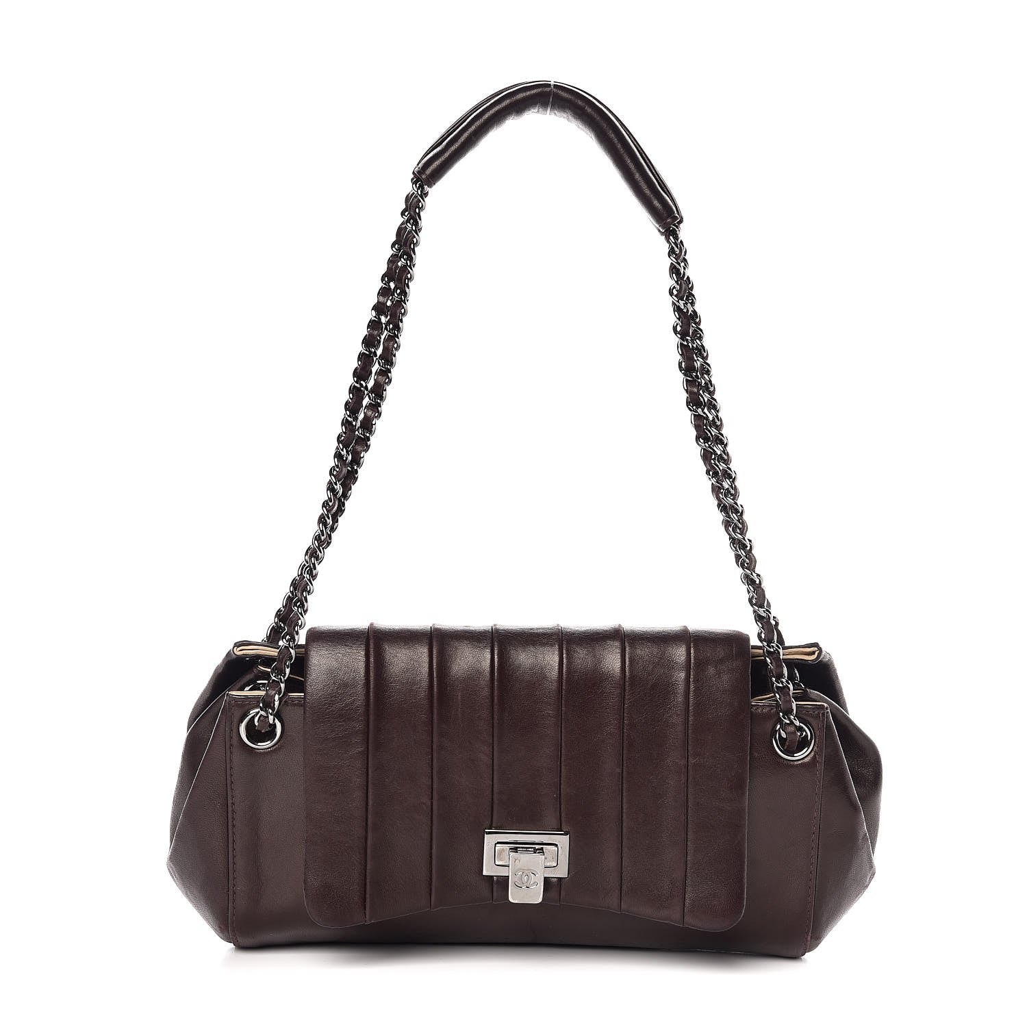 Chanel Vertical Quilt Lambskin Small Accordion Flap Brown 1 of 8