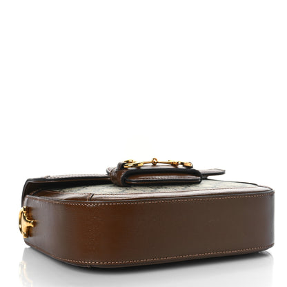 Gucci GG Supreme Monogram Web Mini Horsebit 1955 Shoulder Bag Beige Brown Sugar 5 of 11