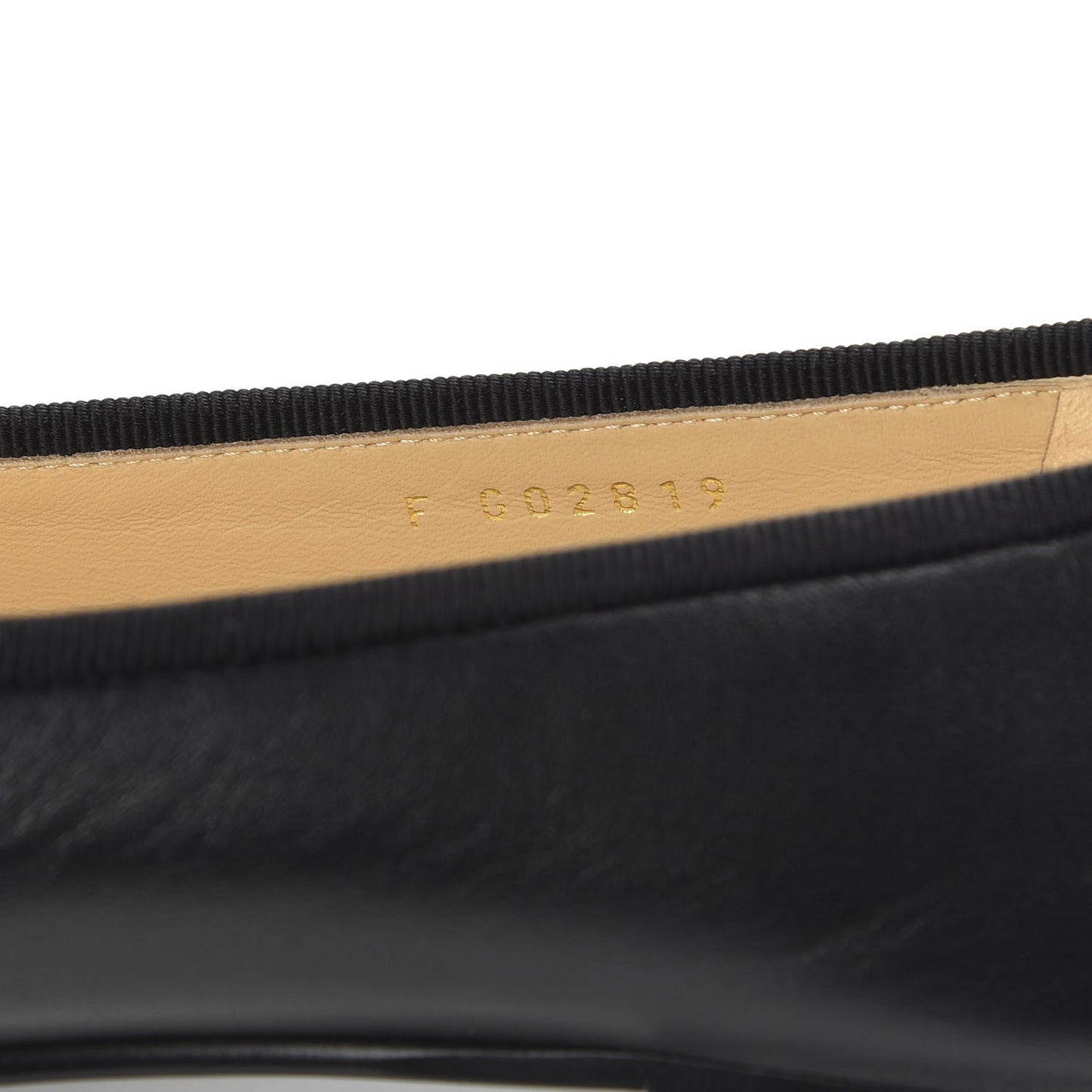Lambskin Patent Cap Toe Ballerina Flats 38.5 Black