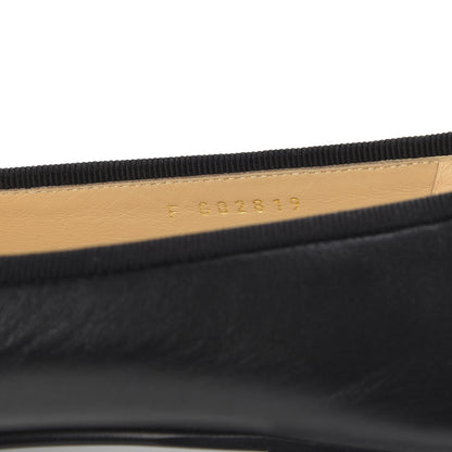 Chanel Lambskin Patent Cap Toe Ballerina Flats 38.5 Black 9 of 10
