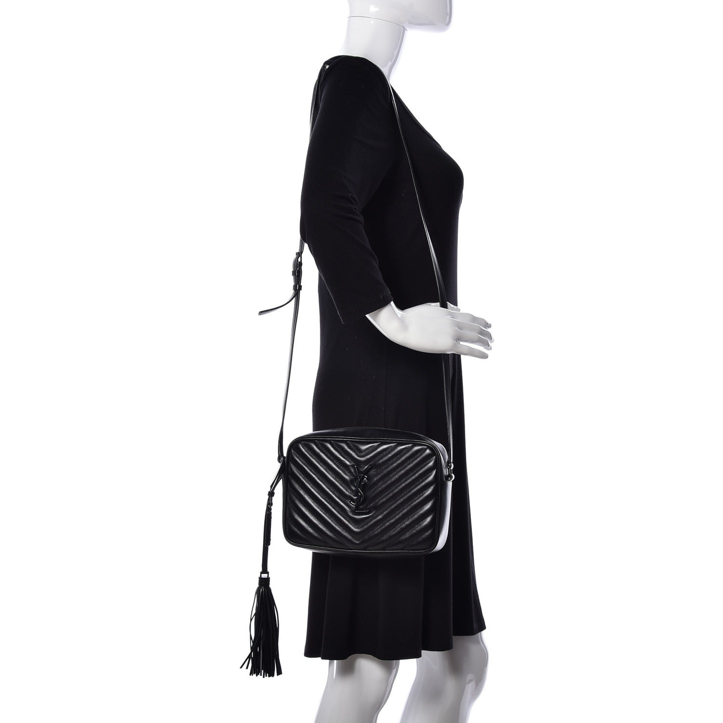 Calfskin Matelasse Monogram Lou Camera Bag Black