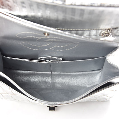 Chanel Metallic Striped Calfskin 2.55 Reissue 226 Flap Silver 5 of 10