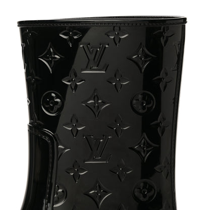 Louis Vuitton Rubber Embossed Monogram Drops Flat Half Boots 41 Black 10 of 10