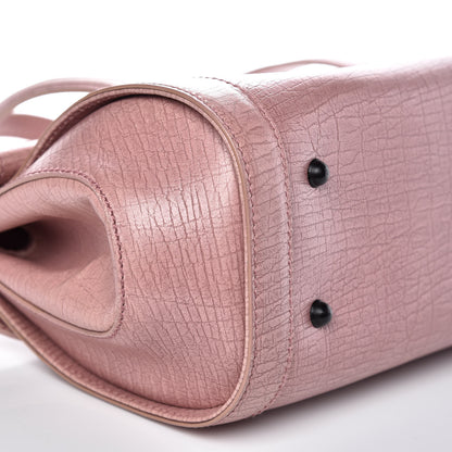 Gucci Calfskin Bamboo Bullet Satchel Carmine Rose 8 of 11