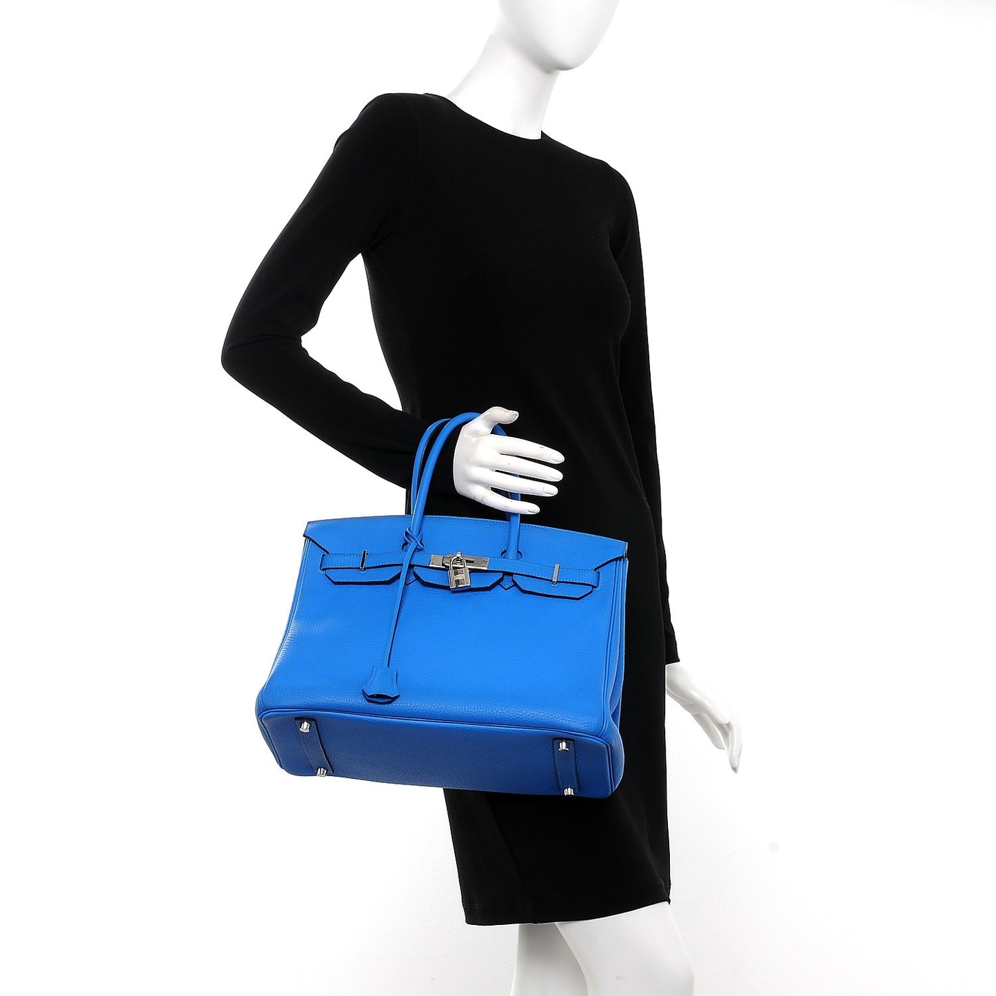 Taurillon Clemence Birkin 35 Bleu Hydra