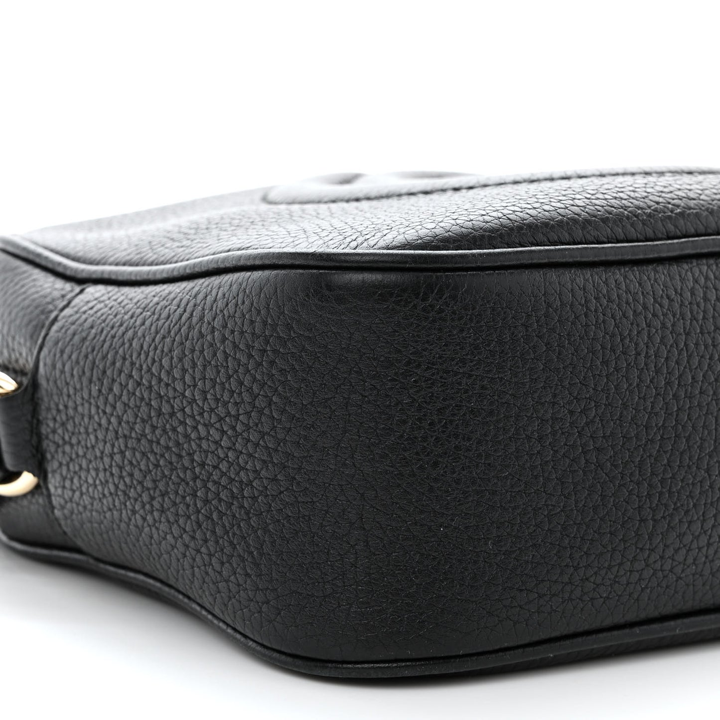 Pebbled Calfskin Small Soho Disco Bag Black