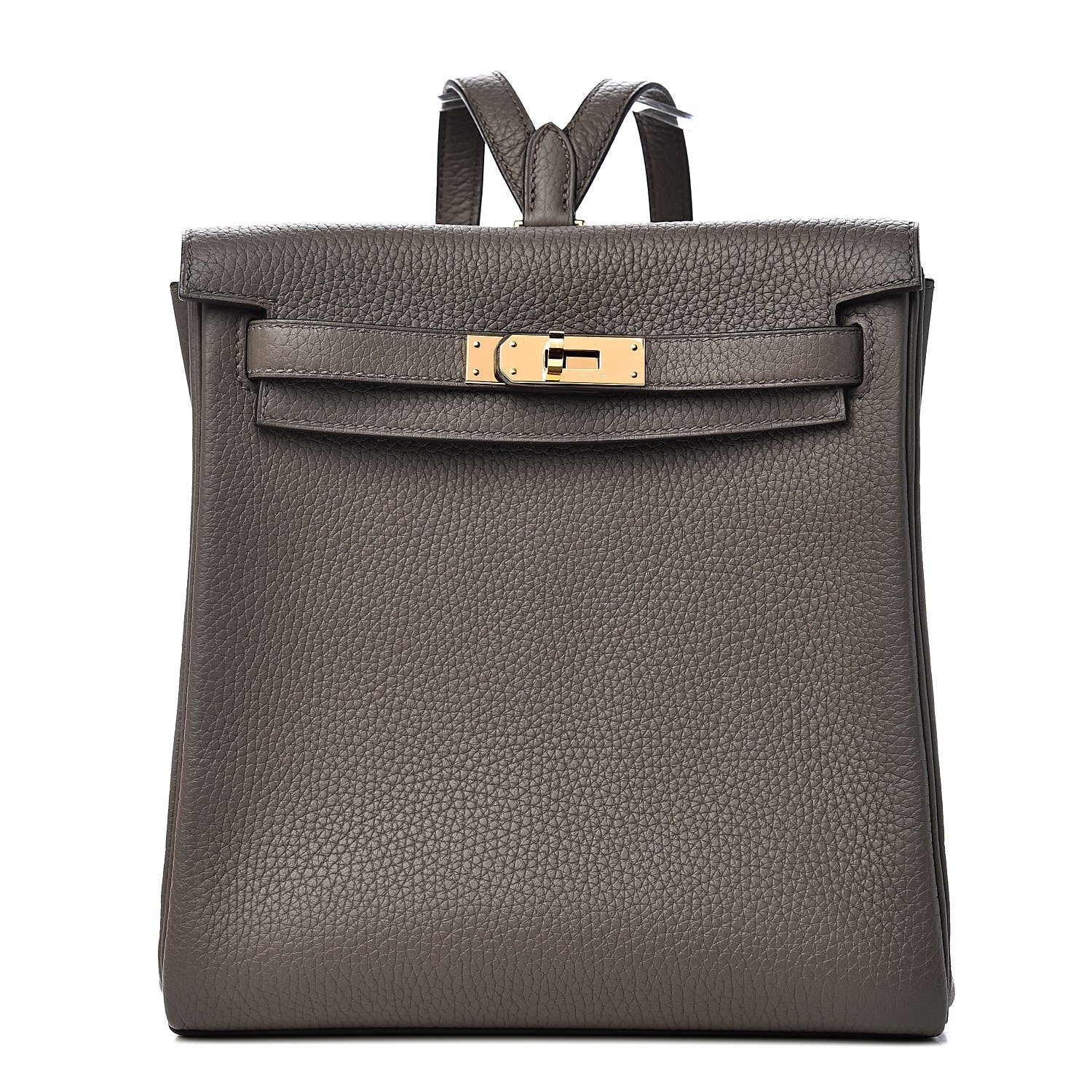 Hermes Taurillon Clemence Kelly Ado Backpack Etain 1 of 11