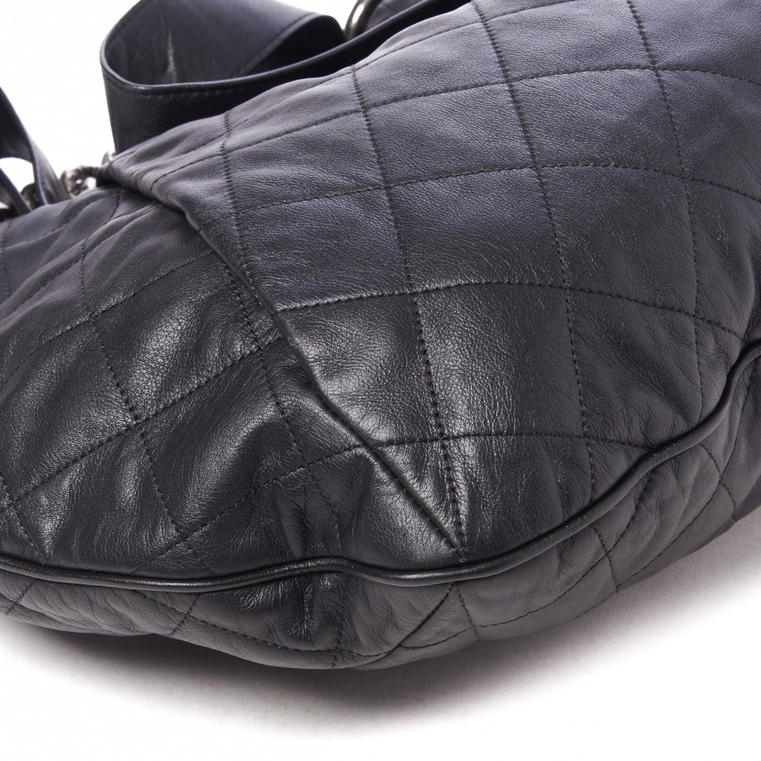 Chanel Calfskin Coco Pleats Hobo Black 6 of 9