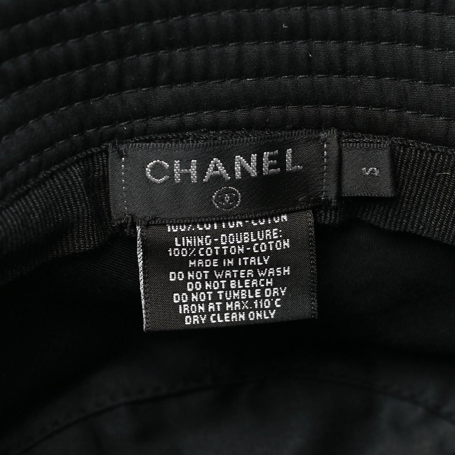 Chanel Canvas CC Bucket Hat S Black 7 of 7