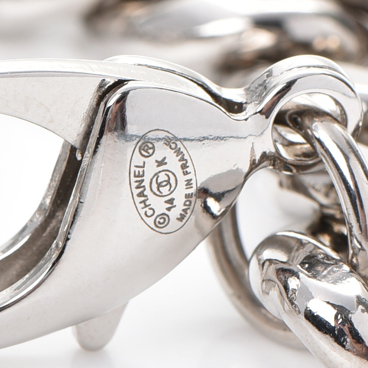 Chanel Plexiglass Pearl CC Padlock Bracelet Silver 7 of 7