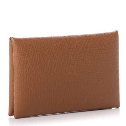 Hermes Epsom Calvi Card Case Gold 3 of 7