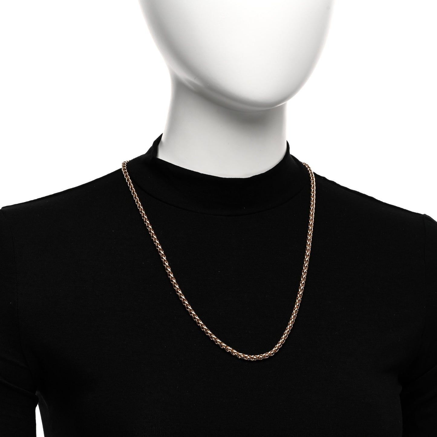 18K Rose Gold 4mm Wheat Chain Necklace 24"