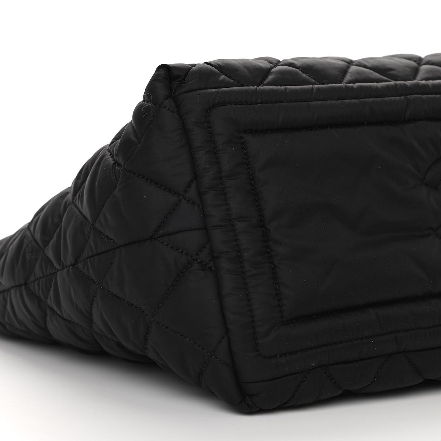 Nylon Quilted Small Coco Cocoon Tote Black
