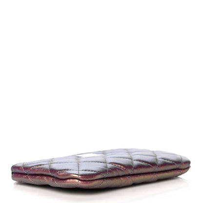 Chanel Iridescent Lambskin Quilted Small Cosmetic Case Purple 4 of 13