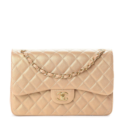 Chanel Pearly Caviar Quilted Jumbo Double Flap Gold 1 of 8