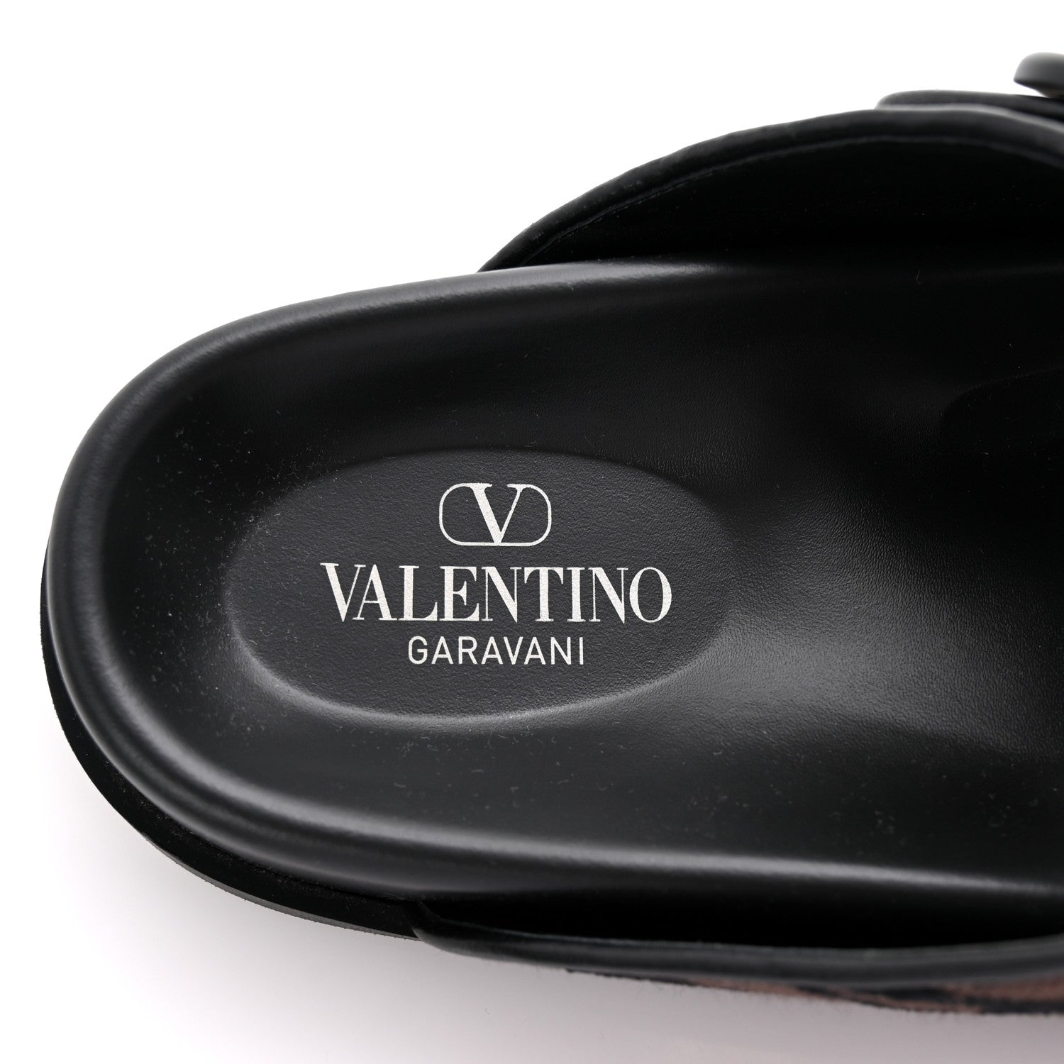 Valentino Garavani Toile Iconographe Vlogo Mens Double Strap Slide Sandals 43 Fondant Black 8 of 10