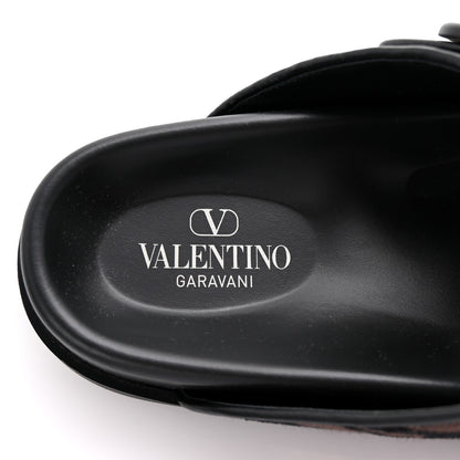 Valentino Garavani Toile Iconographe Vlogo Mens Double Strap Slide Sandals 43 Fondant Black 8 of 10