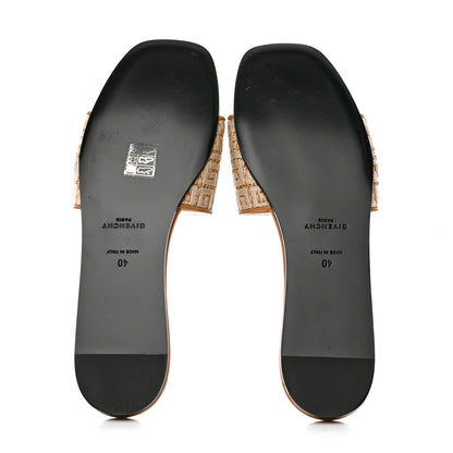 Givenchy Canvas Raffia 4G Logo Mule Slide Sandals 40 Beige 5 of 10
