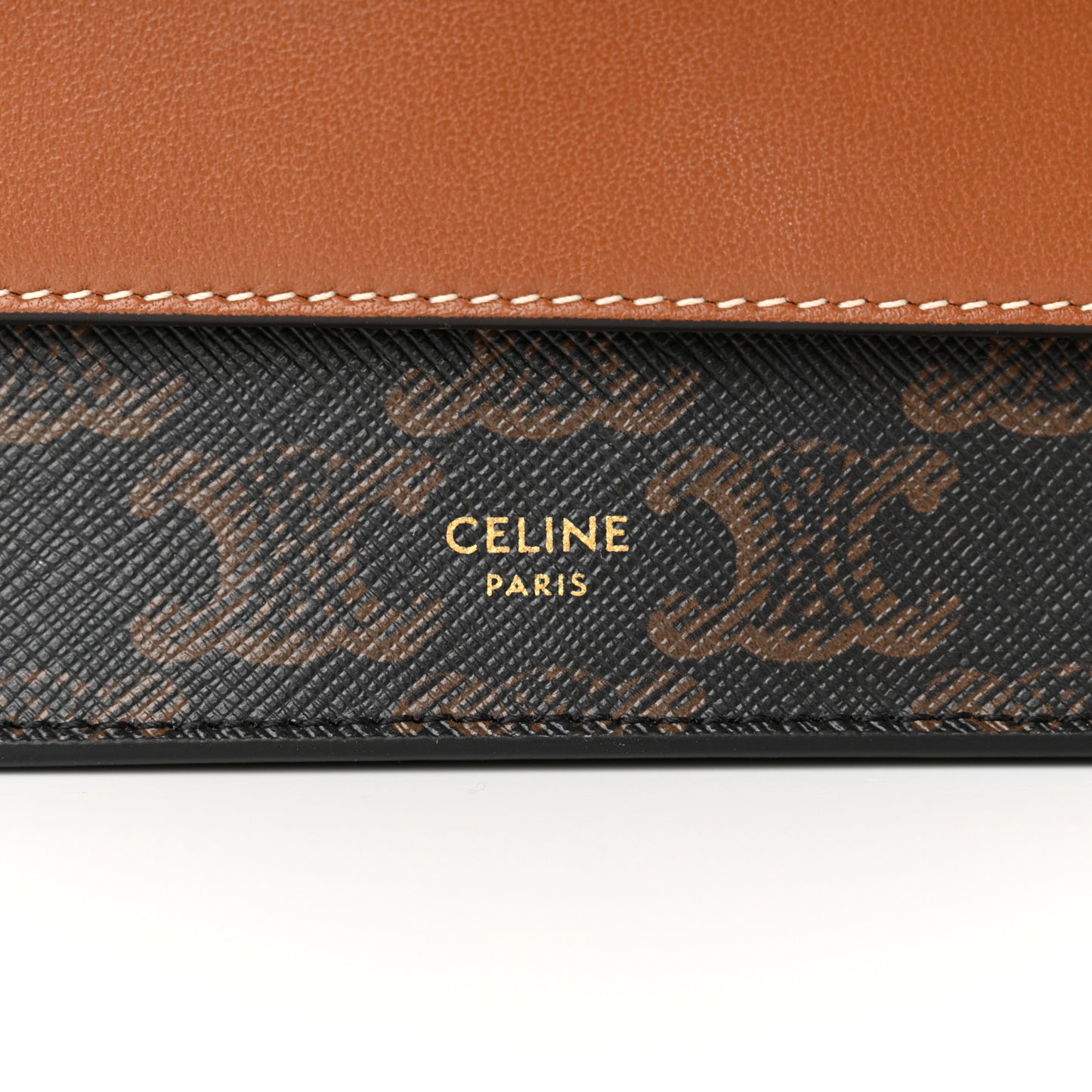 Triomphe Canvas Lambskin Wallet On Strap Tan