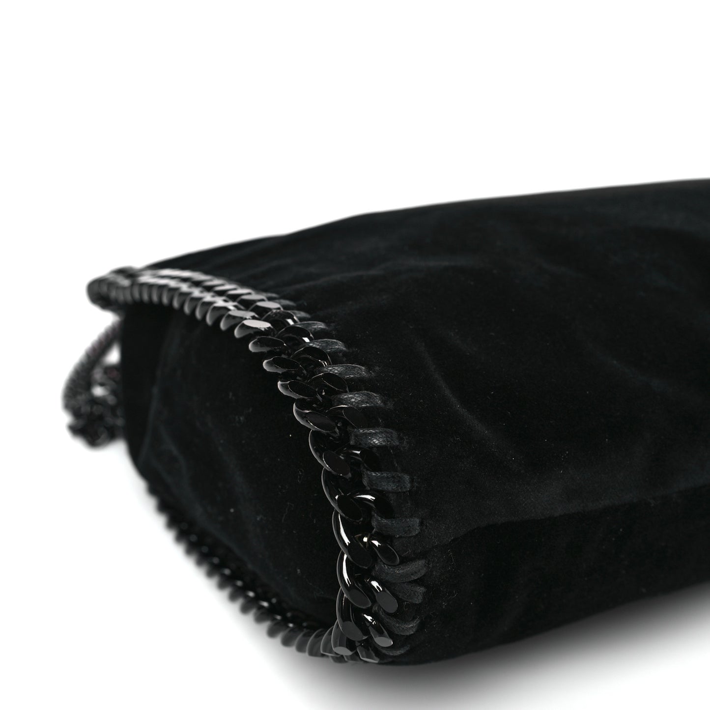 Velvet Mini Falabella Fold Over Tote Black