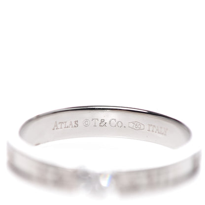 Tiffany 18K White Gold Diamond Atlas Solitaire Band Ring 56 7.5 4 of 4