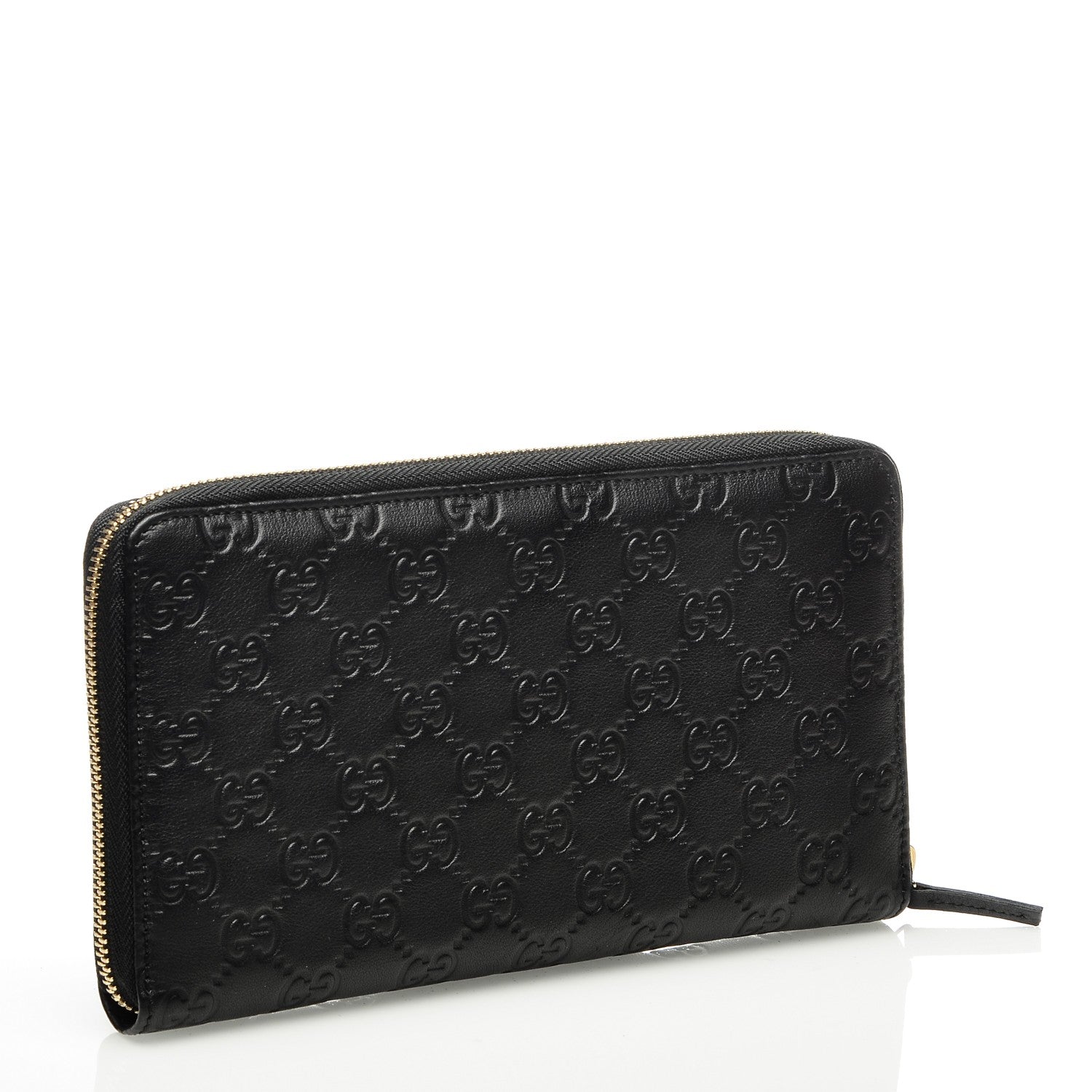 Gucci Guccissima Zip Around Travel Wallet Black 3 of 6