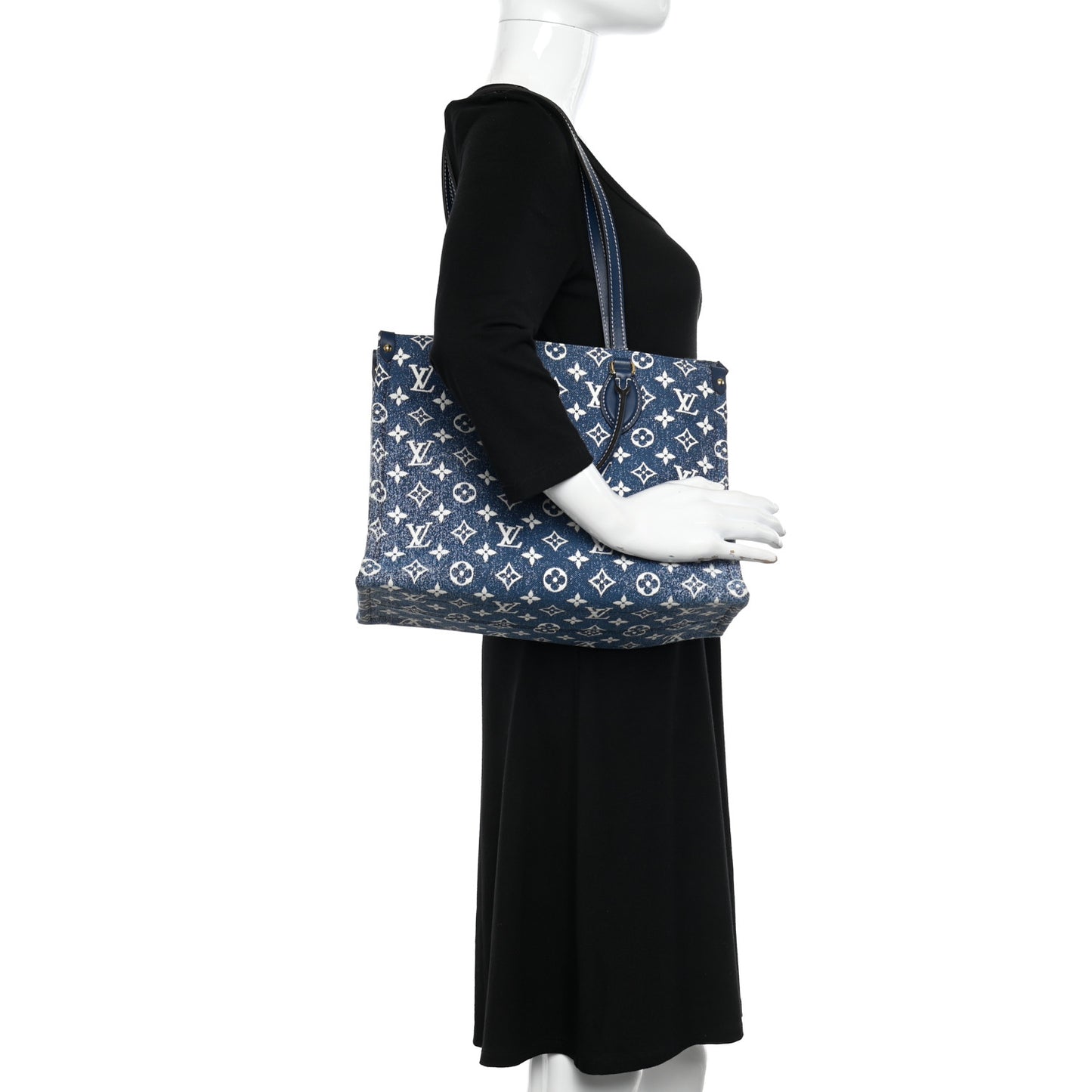 Monogram Jacquard Denim Onthego MM Bleu