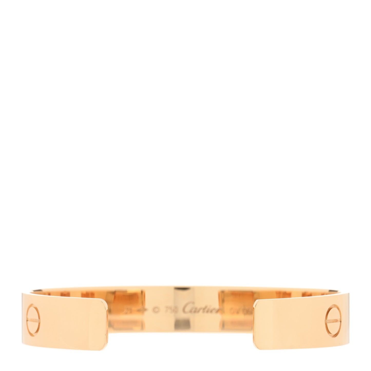 18K Yellow Gold 11mm LOVE Cuff Bracelet 21