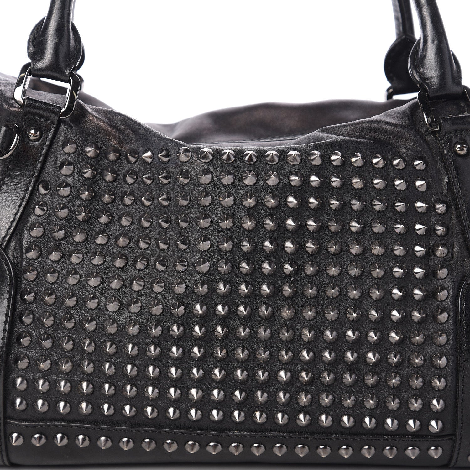 Burberry Prorsum Calfskin Studded Shoulder Bag Black 8 of 13