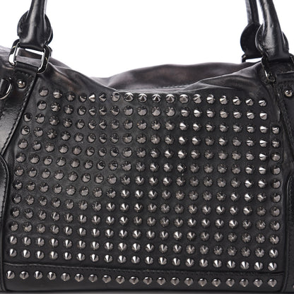 Burberry Prorsum Calfskin Studded Shoulder Bag Black 8 of 13