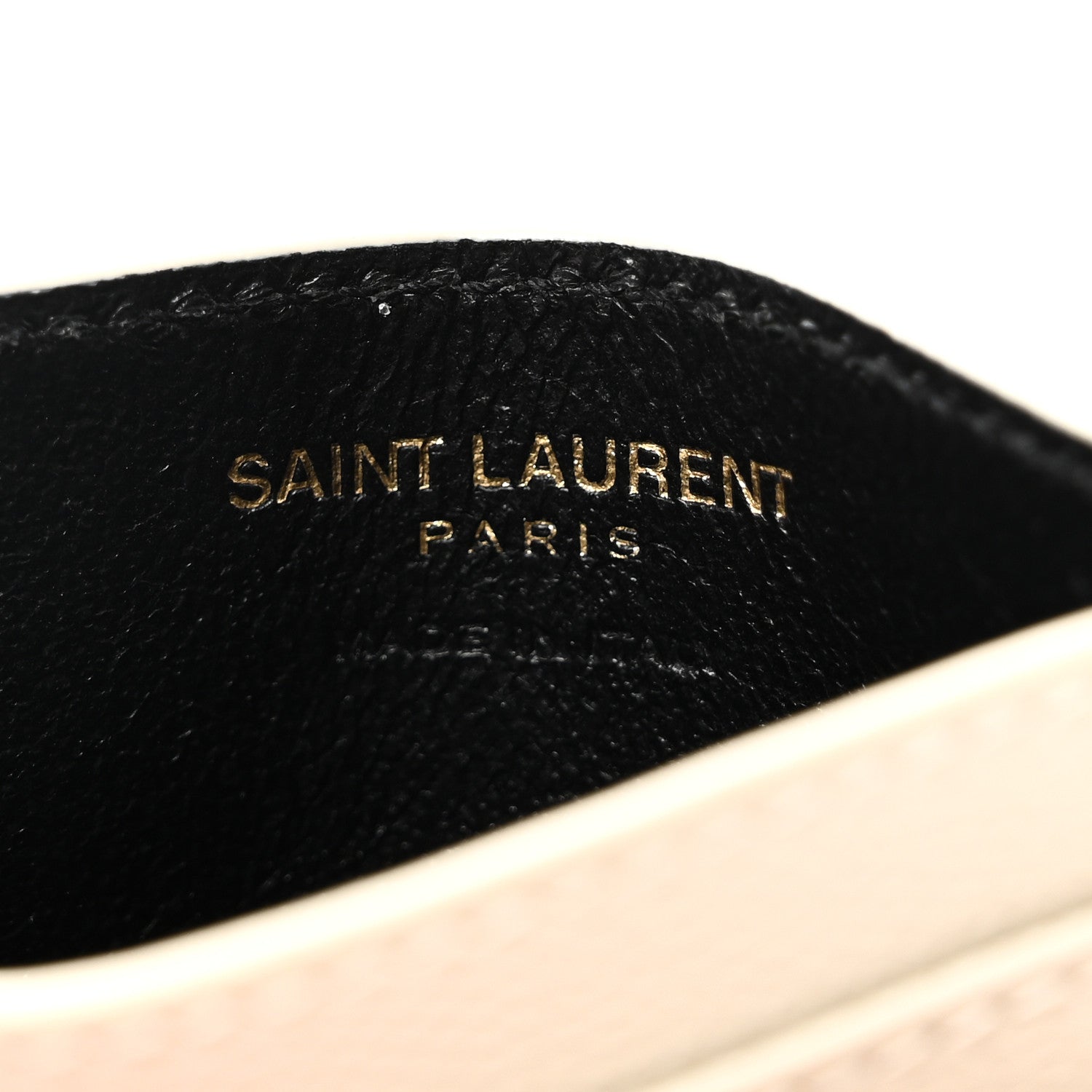 Saint Laurent Grain De Poudre Matelasse Chevron Monogram Credit Card Case Crema Soft 6 of 8
