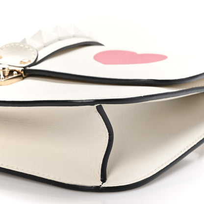 Valentino Garavani Nappa Painted Heart Medium Glam Lock Rockstud Flap White 10 of 10