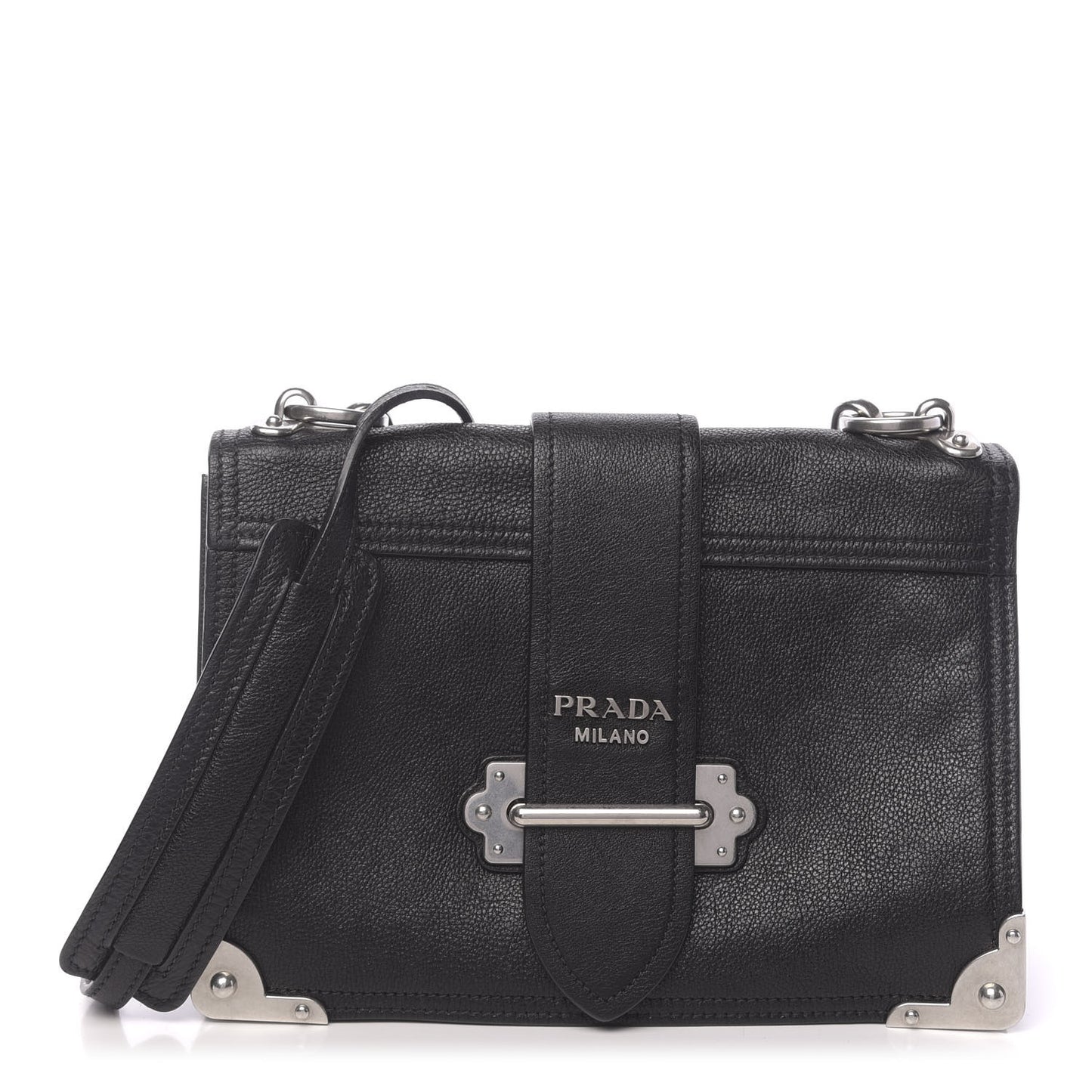 Glace Calf Large Soft Cahier Bag Black Astrale