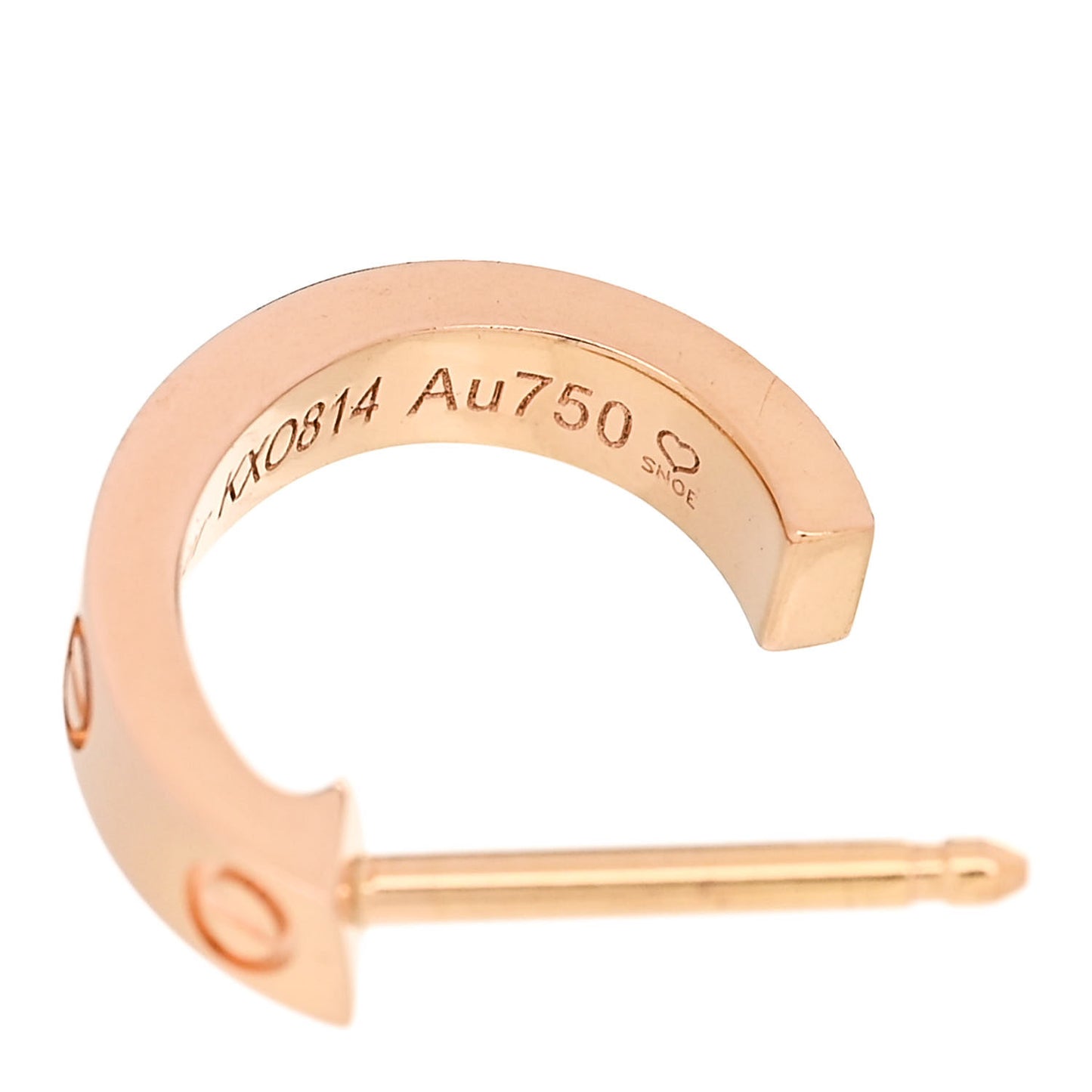 18K Pink Gold Small LOVE Hoop Earrings