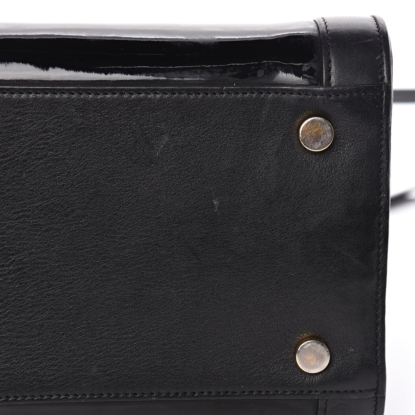 Patent Calfskin Small Sac de Jour Black