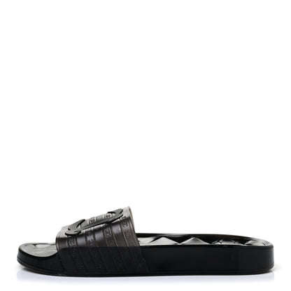Chanel PVC Transparent CC Flat Slide Sandals 40 Black 1 of 4