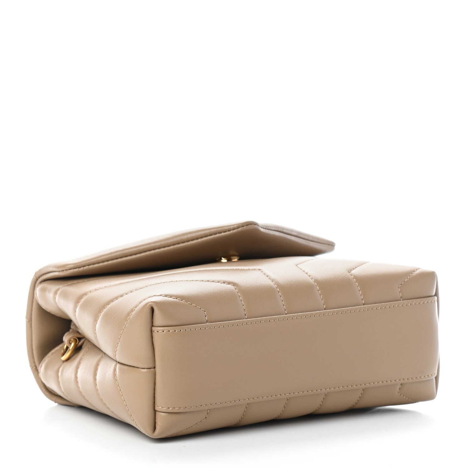 Saint Laurent Calfskin Y Quilted Monogram Toy Loulou Crossbody Bag Latte 4 of 9