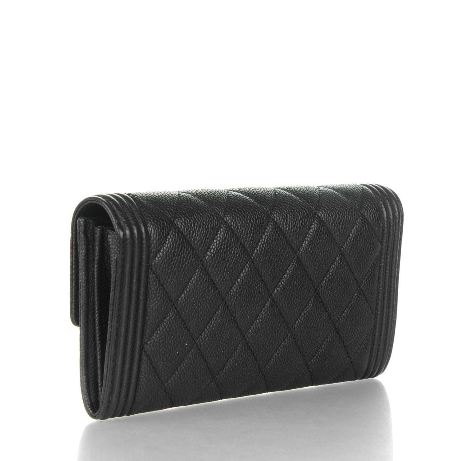 Chanel Caviar Quilted Boy Flap Wallet Black 3 of 8