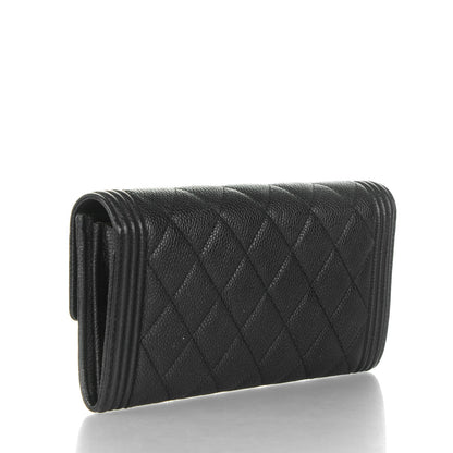 Chanel Caviar Quilted Boy Flap Wallet Black 3 of 8