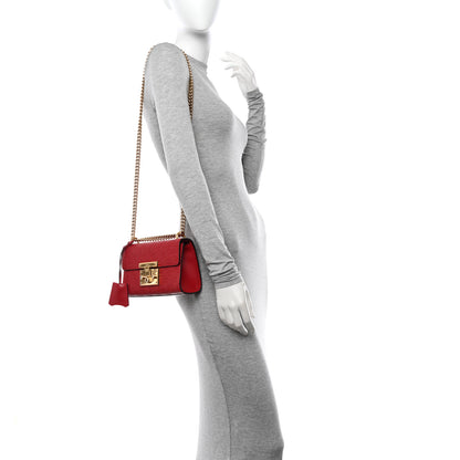 Gucci Guccissima Small Padlock Shoulder Bag Hibiscus Red 2 of 14