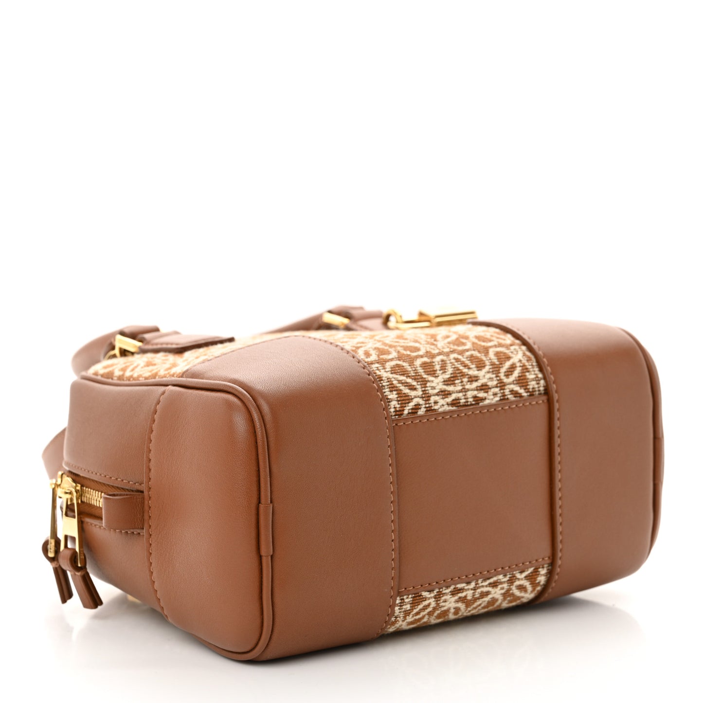 Jacquard Anagram Calfskin Mini Amazona 16 Square Bag Tan