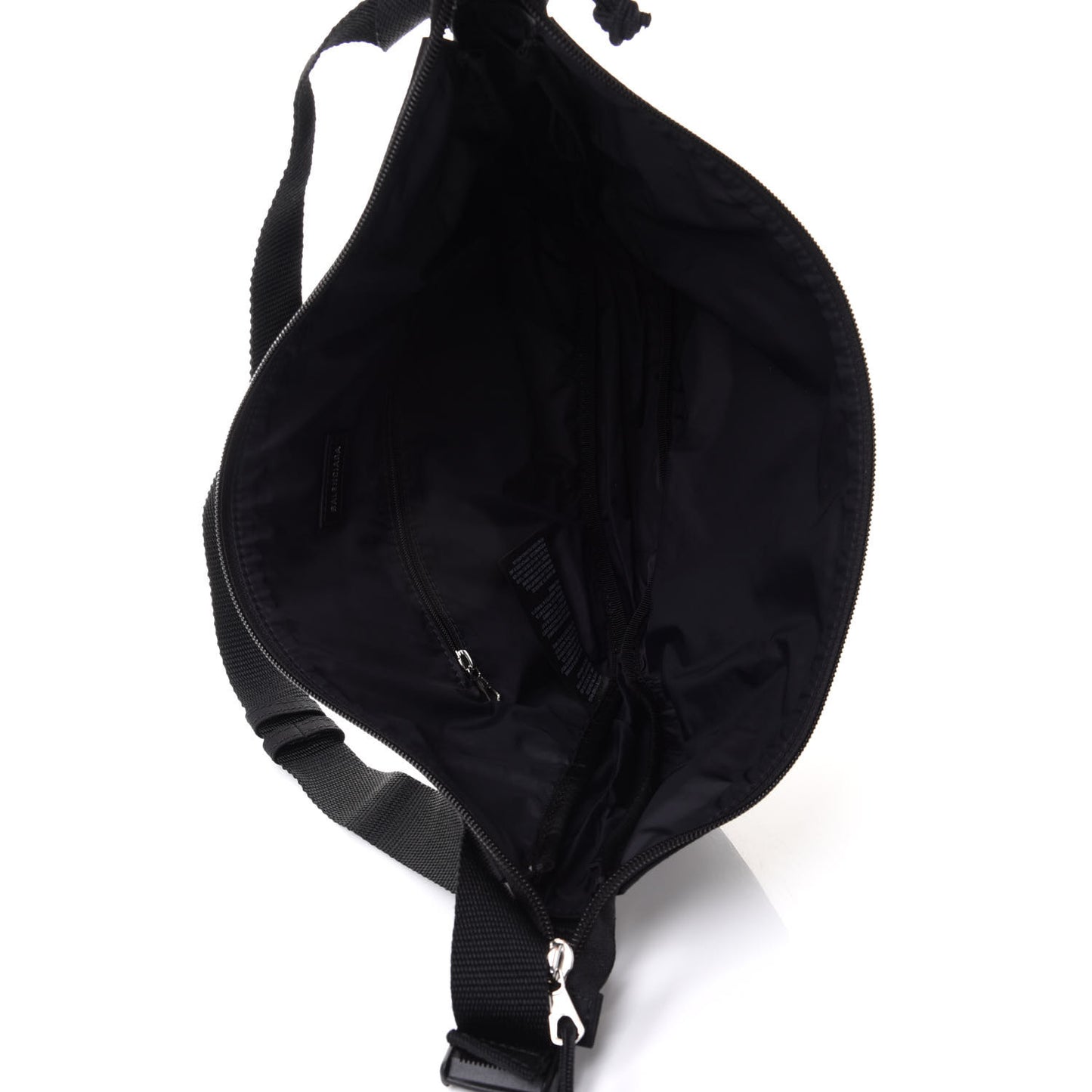 Recycled Sport Nylon Logo Embroidered Large Wheel Sling Bag Black White