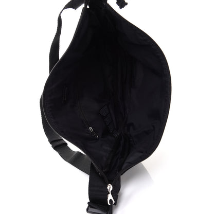 Balenciaga Recycled Sport Nylon Logo Embroidered Large Wheel Sling Bag Black White 5 of 11