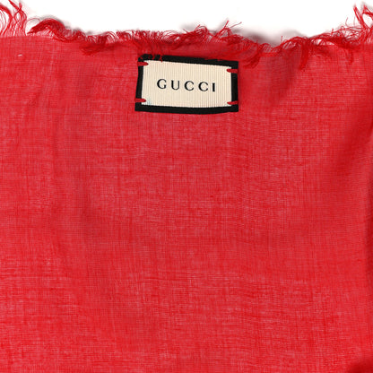 Gucci Modal Silk Coco Capitan Logo Square Scarf Flame 2 of 5