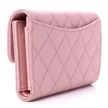 Chanel Caviar Quilted Medium Flap Wallet Pink 2 of 12